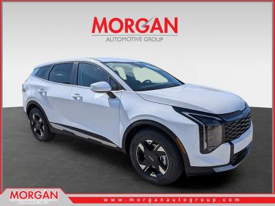 2026 Kia Sportage LX in Glacial White Pearl — front three-quarter view