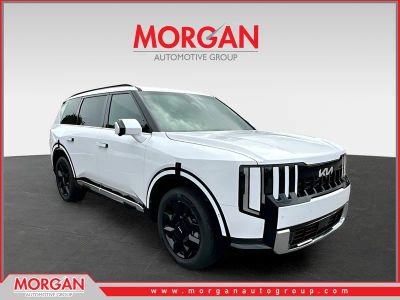 2027 Kia Telluride Hybrid SX in White — front three-quarter view