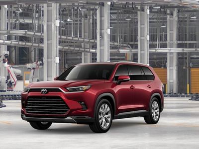 2026 Toyota Grand Highlander Limited in Ruby Flare Pearl — front three-quarter view