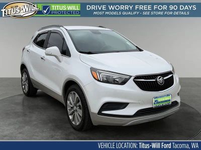 2017 Buick Encore Preferred in White Frost — front three-quarter view