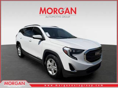 2020 GMC Terrain SLE in White — front three-quarter view