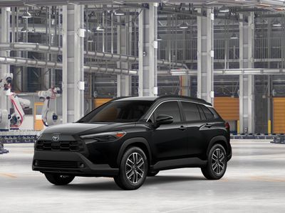 2026 Toyota Corolla Cross XLE in Jet Black — front three-quarter view