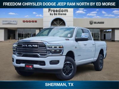 2026 RAM Ram 2500 RAM 2500 LARAMIE CREW CAB 4X4 6'4' BOX in Bright White Clear-Coat Exterior Paint — front three-quarter view