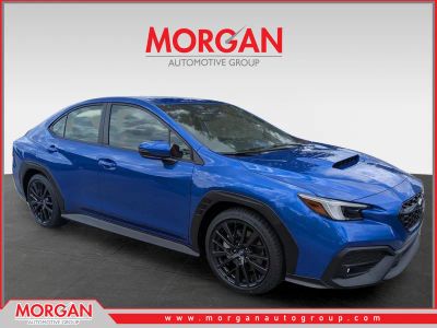 2026 Subaru WRX Limited in WR Blue Pearl — front three-quarter view