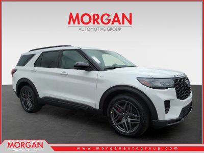 2026 Ford Explorer ST-Line in White — front three-quarter view