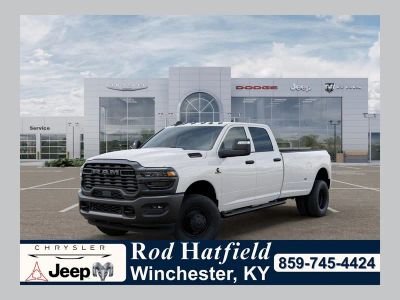 2026 RAM Ram 3500 RAM 3500 TRADESMAN CREW CAB 4X4 8' BOX in Bright White Clear-Coat Exterior Paint — front three-quarter view