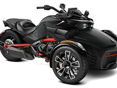 2026 Can-Am Spyder F3-S in Monolith Black Satin — front three-quarter view