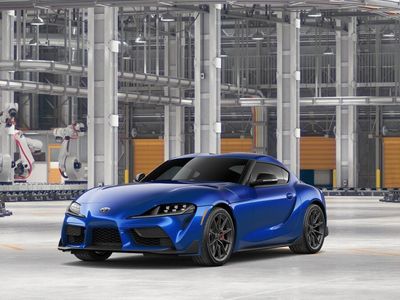 2026 Toyota GR Supra 3.0 Premium MT in Stratosphere — front three-quarter view