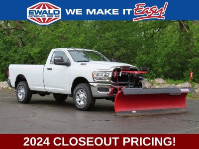 2024 RAM 2500 RAM 2500 TRADESMAN REGULAR CAB 4X4 8' BOX in Bright White Clear-Coat Exterior Paint — front three-quarter view