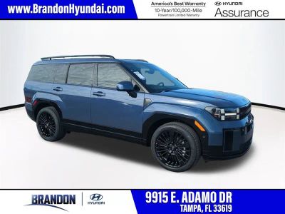 2026 Hyundai SANTA FE HYBRID Calligraphy in Blue — front three-quarter view