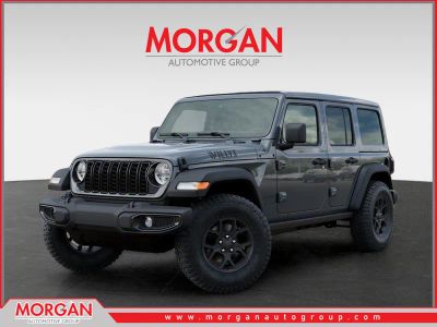 2026 Jeep Wrangler Willys in Gray — front three-quarter view