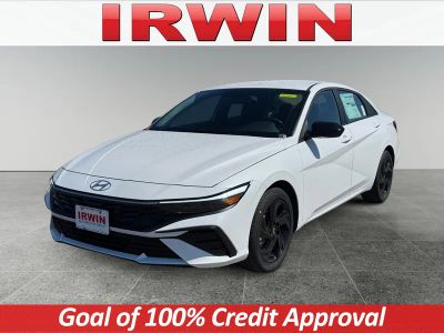 2026 Hyundai Elantra SEL Sport in White — front three-quarter view