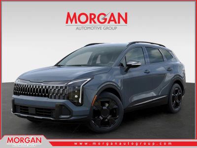 2026 Kia Sportage Hybrid X-Line in Heritage Blue — front three-quarter view
