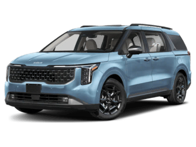 2026 Kia Carnival SX Prestige in Blue — front three-quarter view