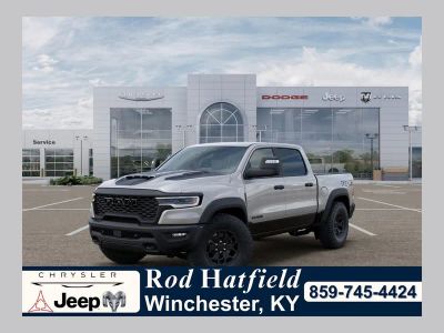 2026 RAM Ram 1500 RAM 1500 RHO CREW CAB 4X4 5'7' BOX in Silver Zynith Exterior Paint — front three-quarter view