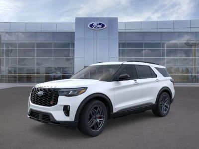 2026 Ford Explorer in AZ White — front three-quarter view