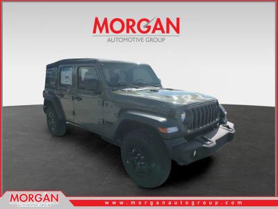 2026 Jeep Wrangler Sport in Green — front three-quarter view
