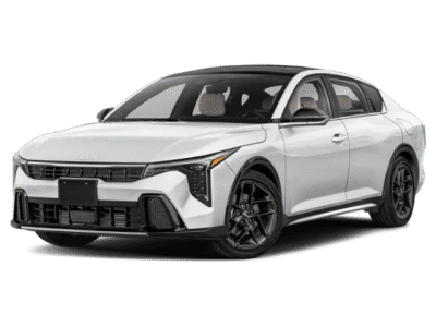 2025 Kia K4 GT-Line Turbo in White — front three-quarter view