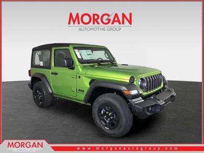 2026 Jeep Wrangler Sport in Green — front three-quarter view