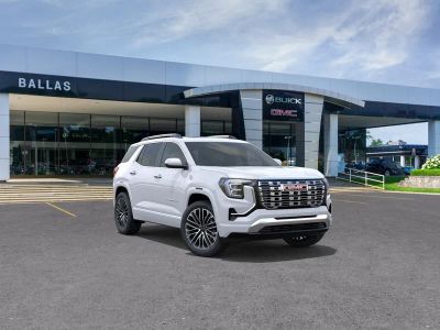 2026 GMC Terrain Denali in Summit White — front three-quarter view