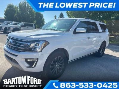 2020 Ford Expedition Max Limited in Oxford White — front three-quarter view