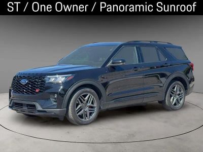 2025 Ford Explorer ST in Agate Black Metallic — front three-quarter view