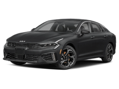 2026 Kia K5 GT-Line in Black — front three-quarter view