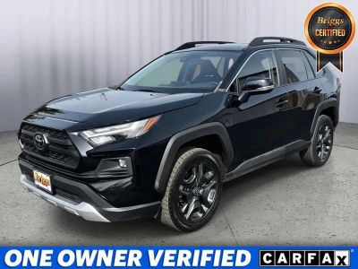 2023 Toyota RAV4 Adventure in Midnight Black Metallic — front three-quarter view