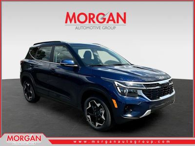 2026 Kia Seltos EX in Blue — front three-quarter view