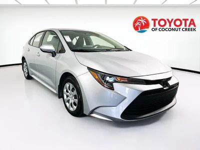 2025 Toyota Corolla LE in Classic Silver Metallic — front three-quarter view