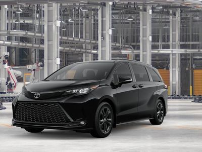 2026 Toyota Sienna XSE in Midnight Black Metallic — front three-quarter view