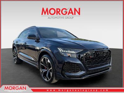 2024 Audi RS Q8 4.0T in Waitomo Blue Metallic — front three-quarter view