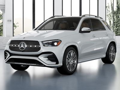 2026 Mercedes-Benz GLE 350 in MANUFAKTUR Moonlight White Metallic — front three-quarter view