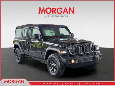 2026 Jeep Wrangler Sport in Black Clearcoat — front three-quarter view