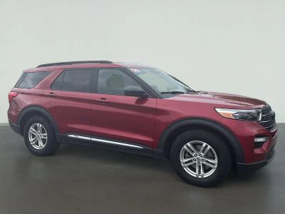 2020 Ford Explorer XLT in Red — front three-quarter view