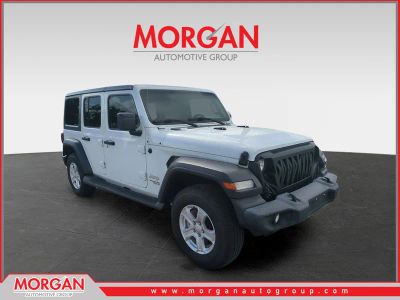 2020 Jeep Wrangler Unlimited Sport S in White — front three-quarter view