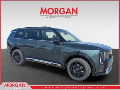 2027 Kia Telluride Hybrid SX in Black Jade Green — front three-quarter view