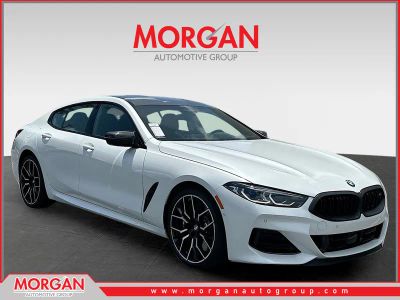 2026 BMW 8 Series M850i xDrive Gran Coupe in White — front three-quarter view
