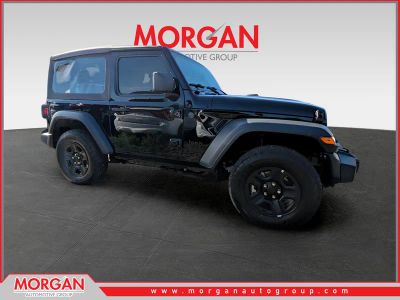 2026 Jeep Wrangler Sport in Black — front three-quarter view