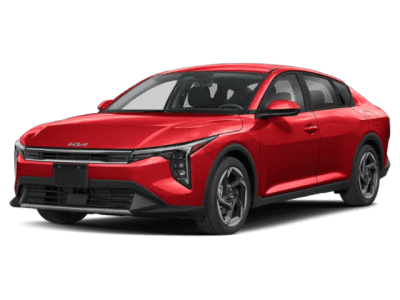 2026 Kia K4 EX in Currant Red — front three-quarter view