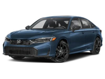 2026 Honda Civic Sedan Hybrid Sport in Blue Lagoon Pearl — front three-quarter view