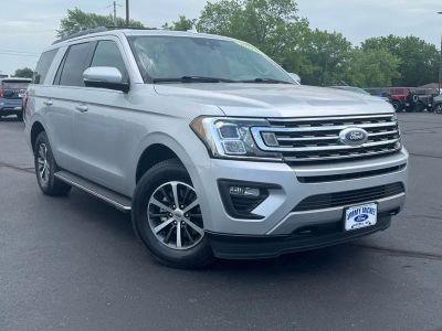 2018 Ford Expedition XLT in Ingot Silver — front three-quarter view