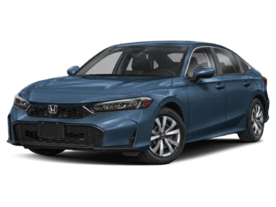 2026 Honda Civic LX in Blue — front three-quarter view
