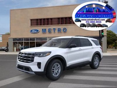 2026 Ford Explorer Active w/100A Pkg in Star White Metallic Tri-Coat — front three-quarter view
