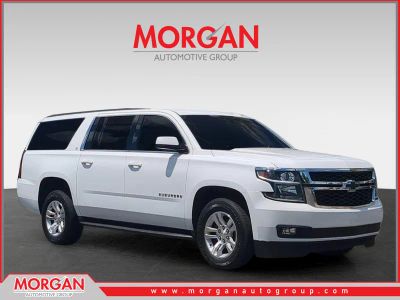 2017 Chevrolet Suburban LT in White — front three-quarter view