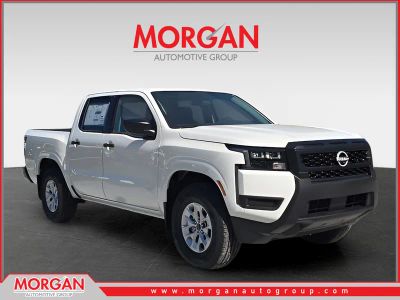2026 Nissan Frontier S in White — front three-quarter view