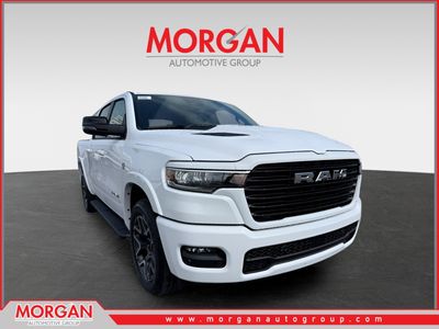 2026 Ram 1500 Laramie in Bright White Clearcoat — front three-quarter view