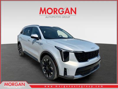 2026 Kia Sorento EX in Ivory Silver — front three-quarter view