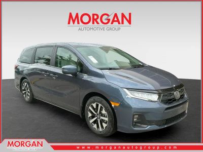 2026 Honda Odyssey EX-L in Smoke Blue Pearl — front three-quarter view