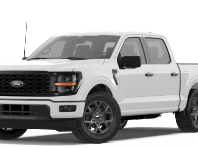 2026 Ford F-150 STX in Oxford White — front three-quarter view
